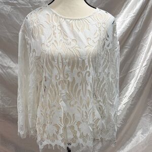 Anne Fontaine White Lace Blouse